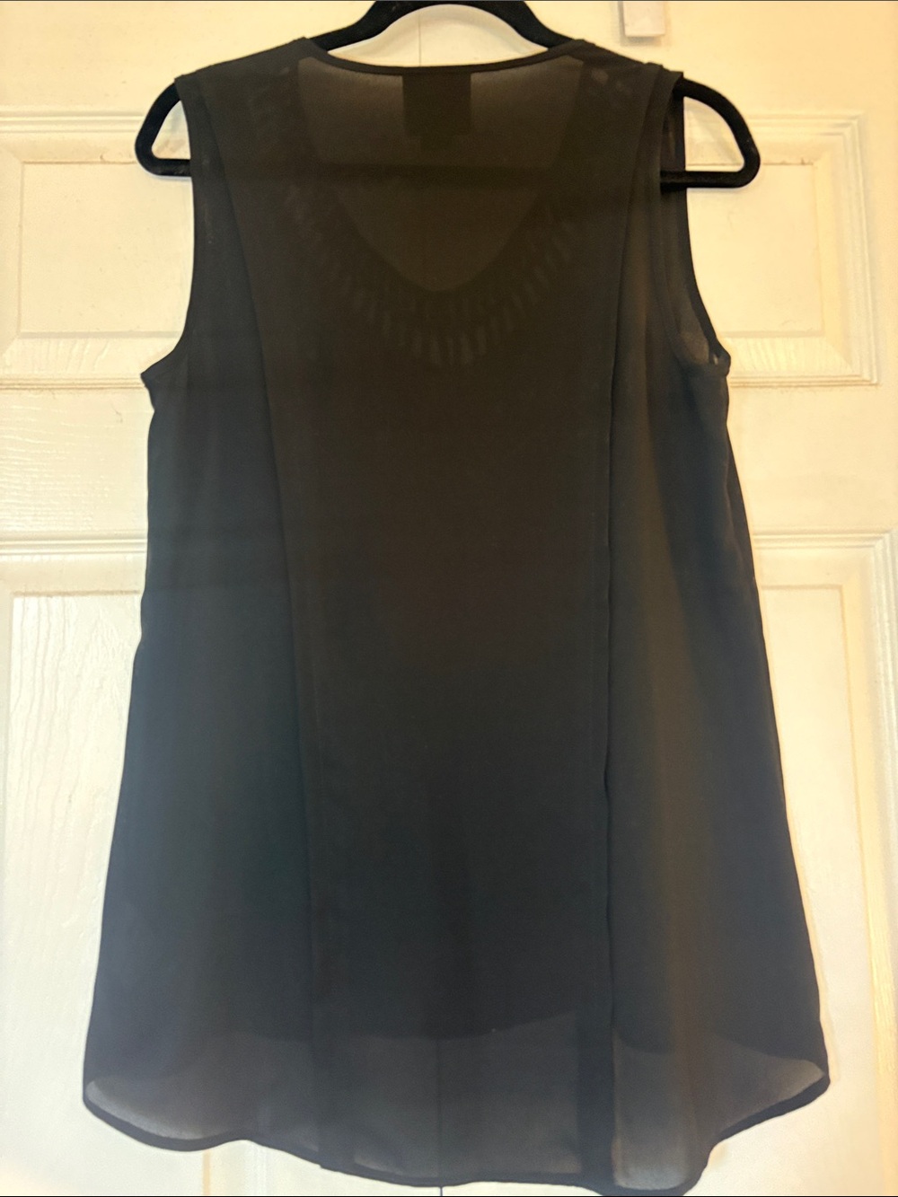 Maeve black flowy top with detailing - Picture 7 of 8